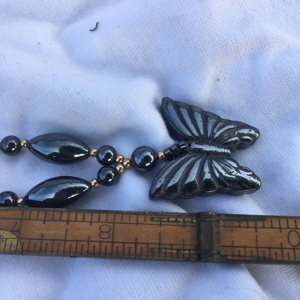 Hematite butterfly necklace - Picture 2 of 4
